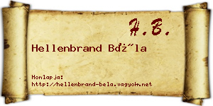 Hellenbrand Béla névjegykártya